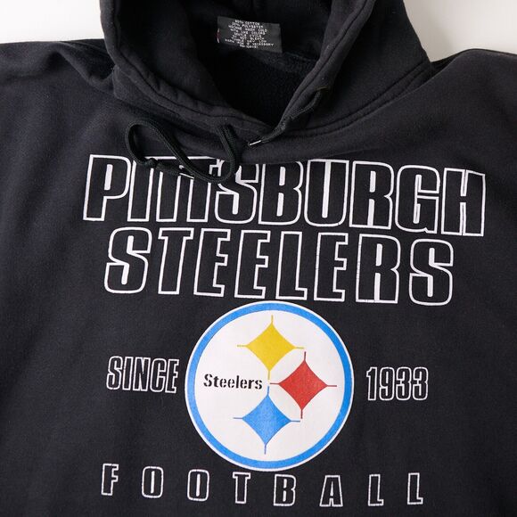Vintage Y2K Pittsburgh Steelers Hoodie Mens L Black NFL Football Graphic 2000s - Picture 6 of 10